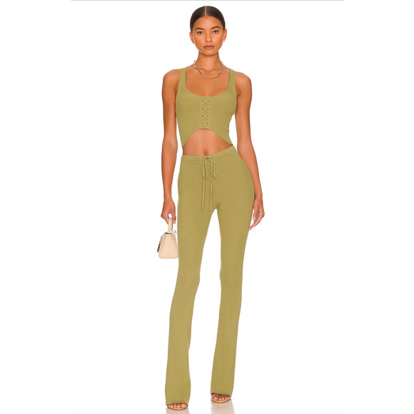 Camila Coelho Artemis Lace Up Knit Pant - Picture 1 of 4